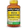 MASON NATURAL Vitamin A Beta Carotene 25,000 IU - Supports Healthy Vision, Cell Function & Immune Function, 100 Softgels