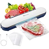 Fifilion Portable Vacuum Sealer Machine, Cordless & Rechargeable, 1500mAh Battery, 60Kpa Strong Suction, One-Touch Food Saver for Dry/Moist/Oily Items, Compact Design with Built-in Cutter