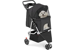 Sweetcrispy Pet Stroller for Dogs and Cats | FoldableLightweightand Durable | Ideal for Small to Medium Pets | Includes S