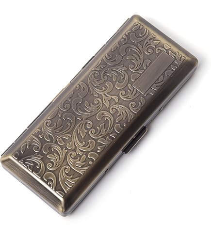 vom hofe cigarette case Amazon.com: Vom Hofe Stadlerweine Cigarette Case 14 Normal Cigarettes (85)  / Metal Soft Leather Dark Brown / Frame Black / 72 mm Wide / Elastic Strap  / Made in Germany : Health & Household