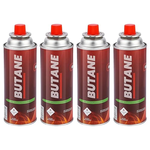 Pack of 4 Butane Fuel Cylinders| 8oz Butane Canisters for Portable ...