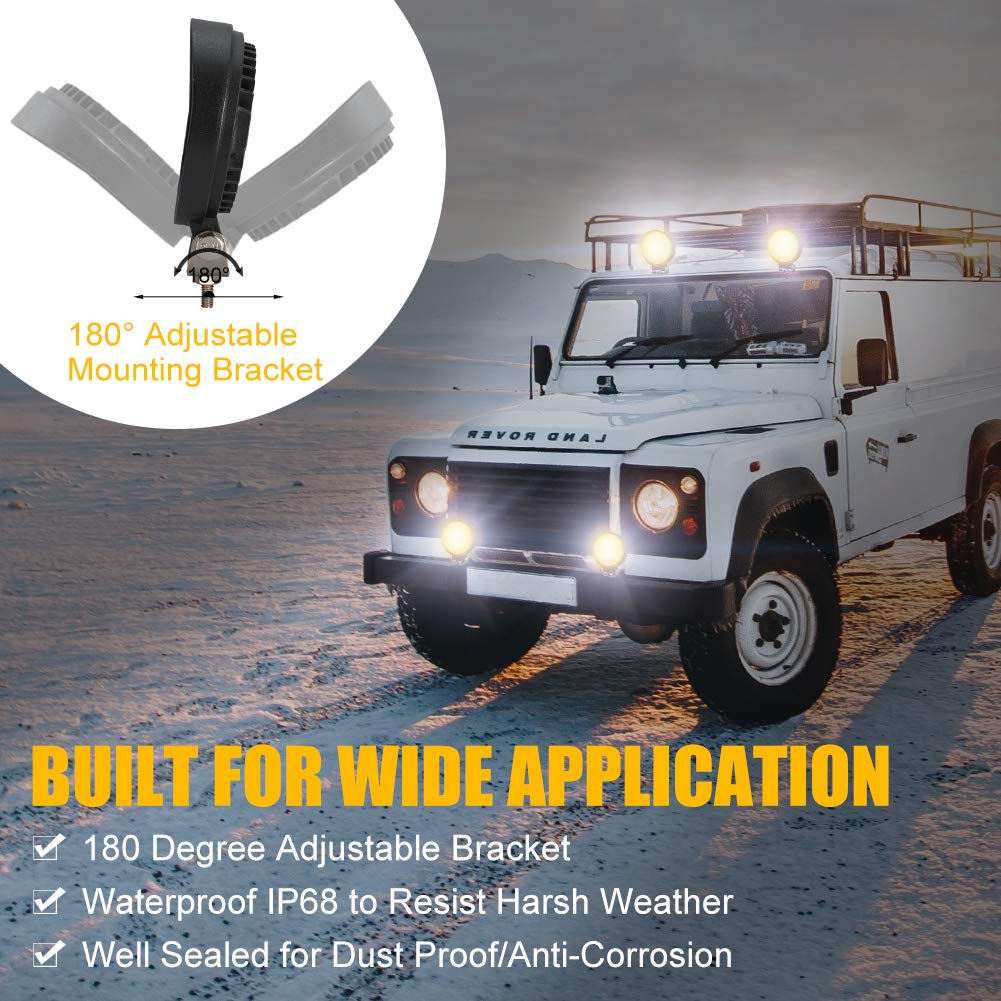 SWANEW Faro Da Lavoro 10 X 48W Piazza Fari Led 12V 24V Fari Di Profondità Impermeabile IP67 Luci - Foto 6