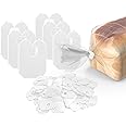 MT Products White Plastic Bread Clips 7/8" x 1 1/8" - Disposable Bread Ties - Pack of 100