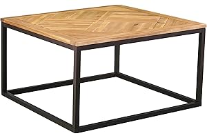 SEI Furniture Baranik Outdoor Coffee Table, Black/Natural