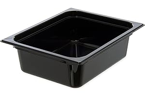 Carlisle FoodService Products 10221B03 StorPlus Half Size Food Pan, Polycarbonate, 4" Deep, Black
