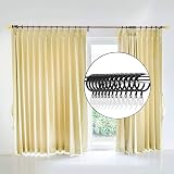 WOVTE 50 Pack Curtain Rings and Hooks 30mm Drapery Sliding Eyelets Black/White view 4