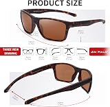 Jim Halo Polarized Sunglasses Wrap Around Sport Men Women Tortoise Brown view 3