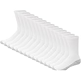 Hanes Men's Double Tough Socks, Crew and Ankle Moisturing Wicking Socks, Black & White, Multi-Packs