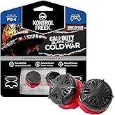 KontrolFreek Call of Duty: Black Ops Cold War Performance Thumbsticks for PlayStation 4 (PS4) and PlayStation 5 (PS5) | 2 High-Rise, Convex | Black/Red