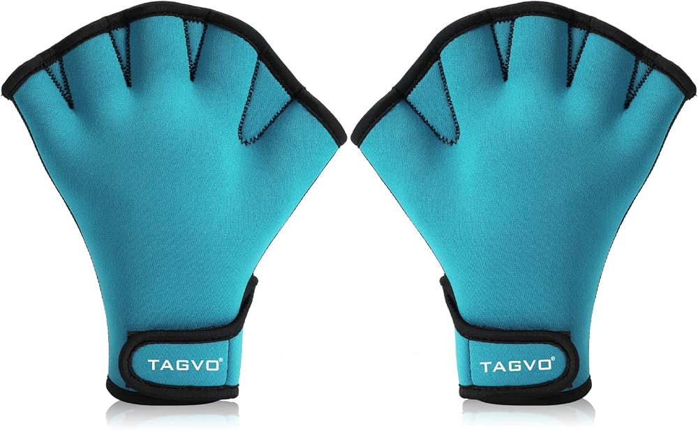 TAGVO Aquatic Gloves Webbed Swim Gloves Neoprene Resistance Waterproof