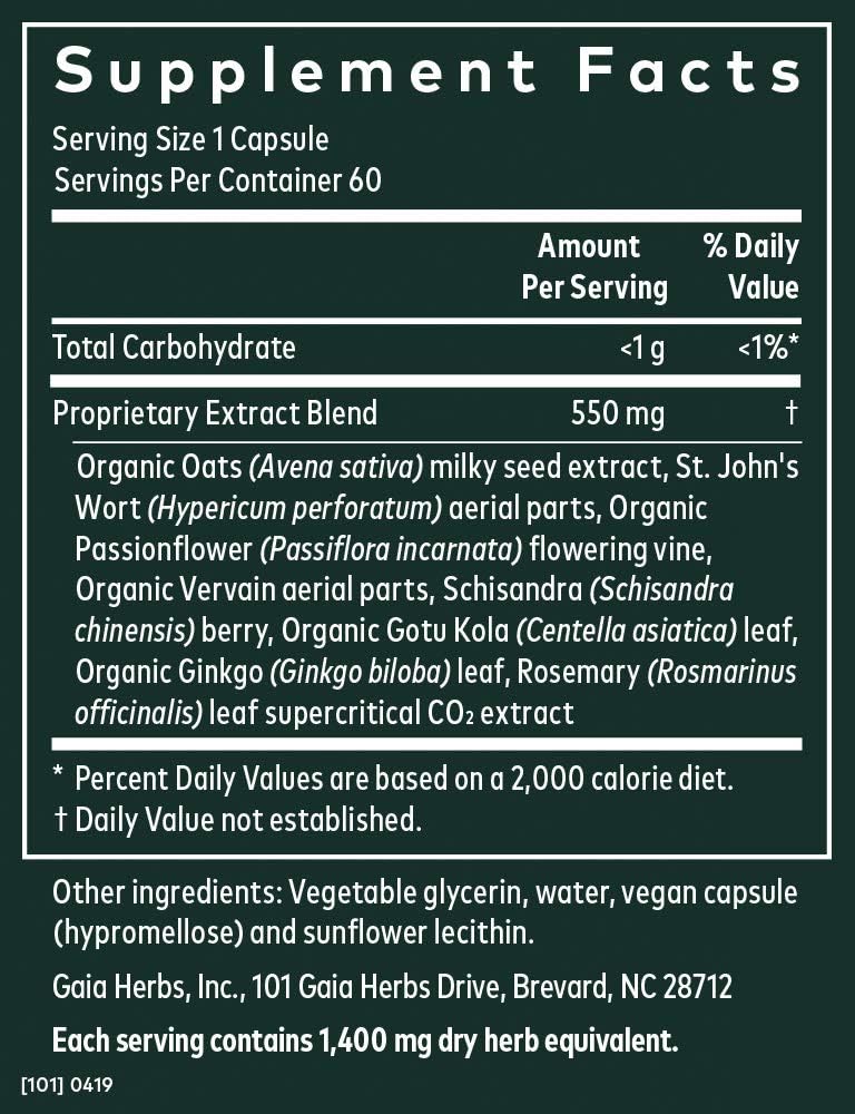 Gaia Herbs Emotional Balance Liquid Capsules, Plant-Based Mood Support Supplement, Promotes A Positive Mood with St. John’s Wort, Ginkgo Biloba, Gotu Kola & Rosemary, 60 Count