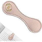 ABTOLS Magnetic Leather Initial Bookmarks, Vintage Initial ID Identification Book Marker Clip Gift Pink Capital Letter Book Markers for Book Lover Avid Readers (R)