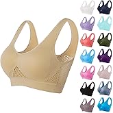 Bidobibo Sports Bras for Women High Support Breathable Anti-Sagging Breasts Sports Bra Wireless Yoga Gym Push Up Padded Bras