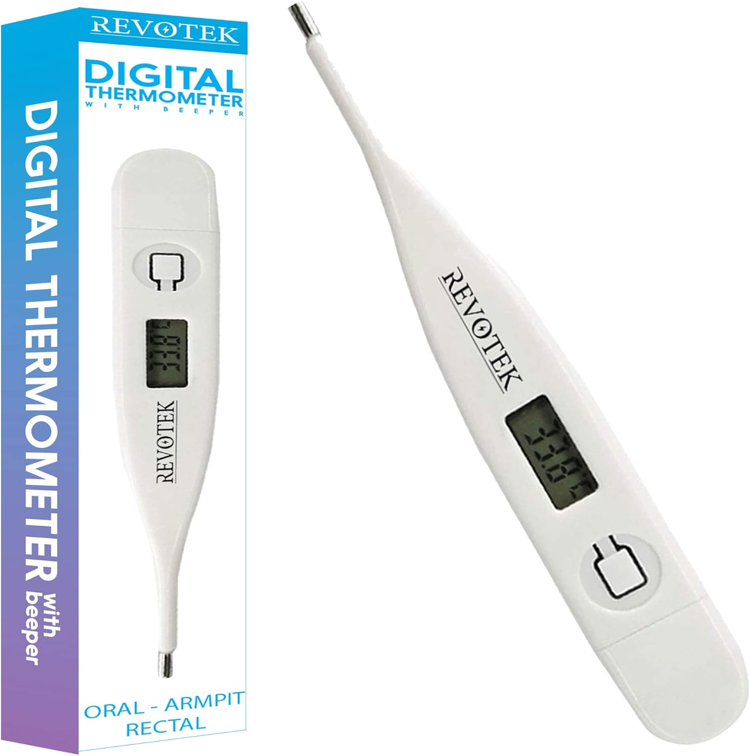 Revotek Digital Body Thermometer With Button Battery Oral Armpit Underarm Thermometer Soft Head Liquid Lcd Digital Thermometer Accurate Fast Reading Fever Temperature Measurement Tool For Kid Adult Amazon Co Uk Health Personal Care