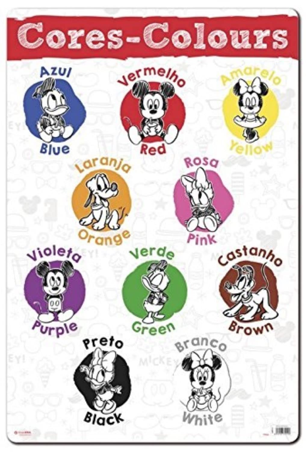 Grupo Erik editores-Lamina Didactica Portugues Cores Mickey Mouse