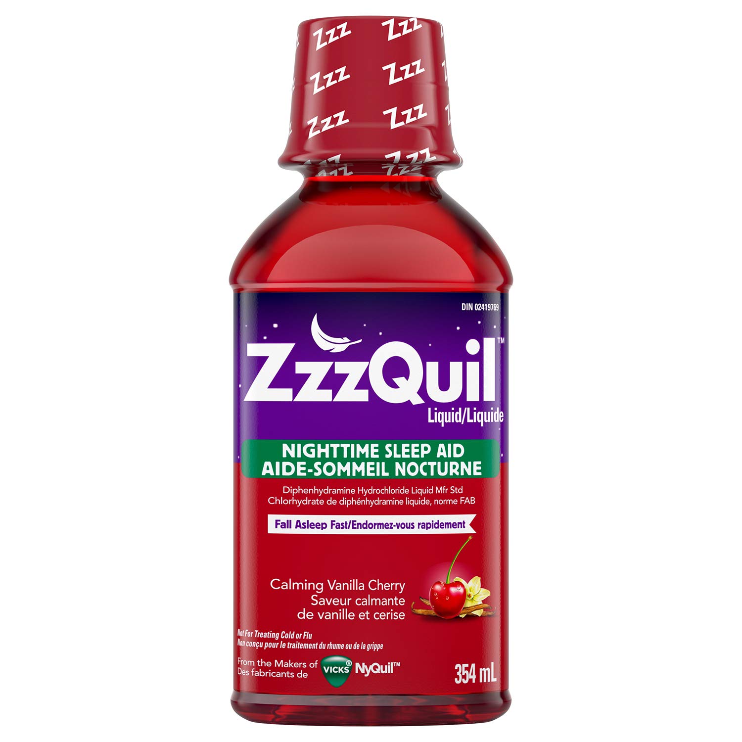 Vicks ZzzQuil Nighttime Sleep Aid Liquid, Calming Vanilla Cherry Flavor, 12... 323900038585 eBay