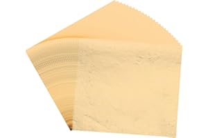 PATIKIL Gold Leaf Sheets for Art 3.7" x 3.4", 100 Pcs Gold Foil Sheet Metallic Leaf Papers for DIY Crafts Resin Furniture Nai