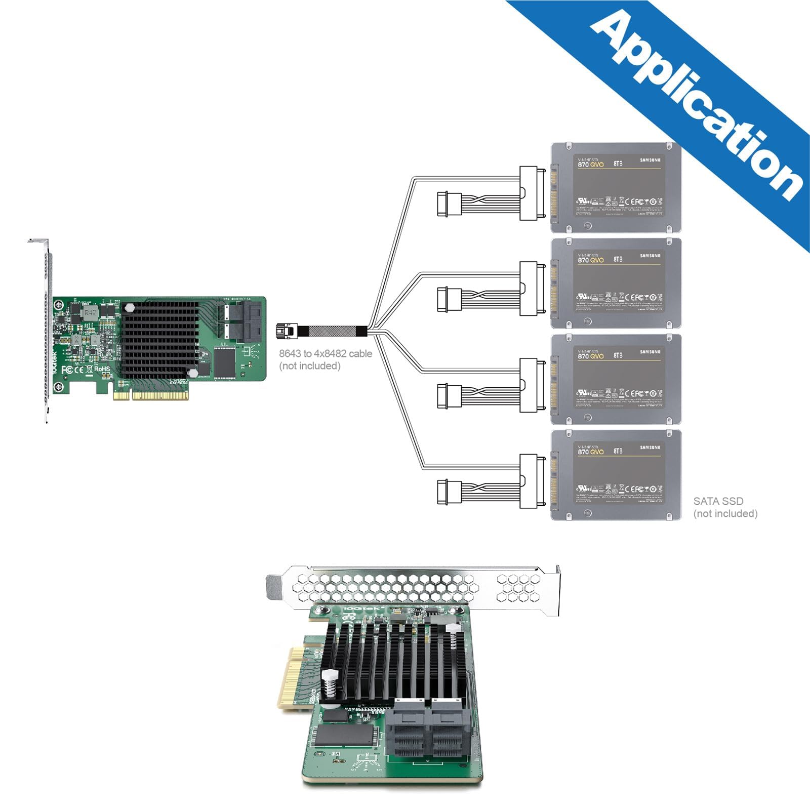 Broadcom Sas 3008 Hba Controller Card With Low-Profile Bracket