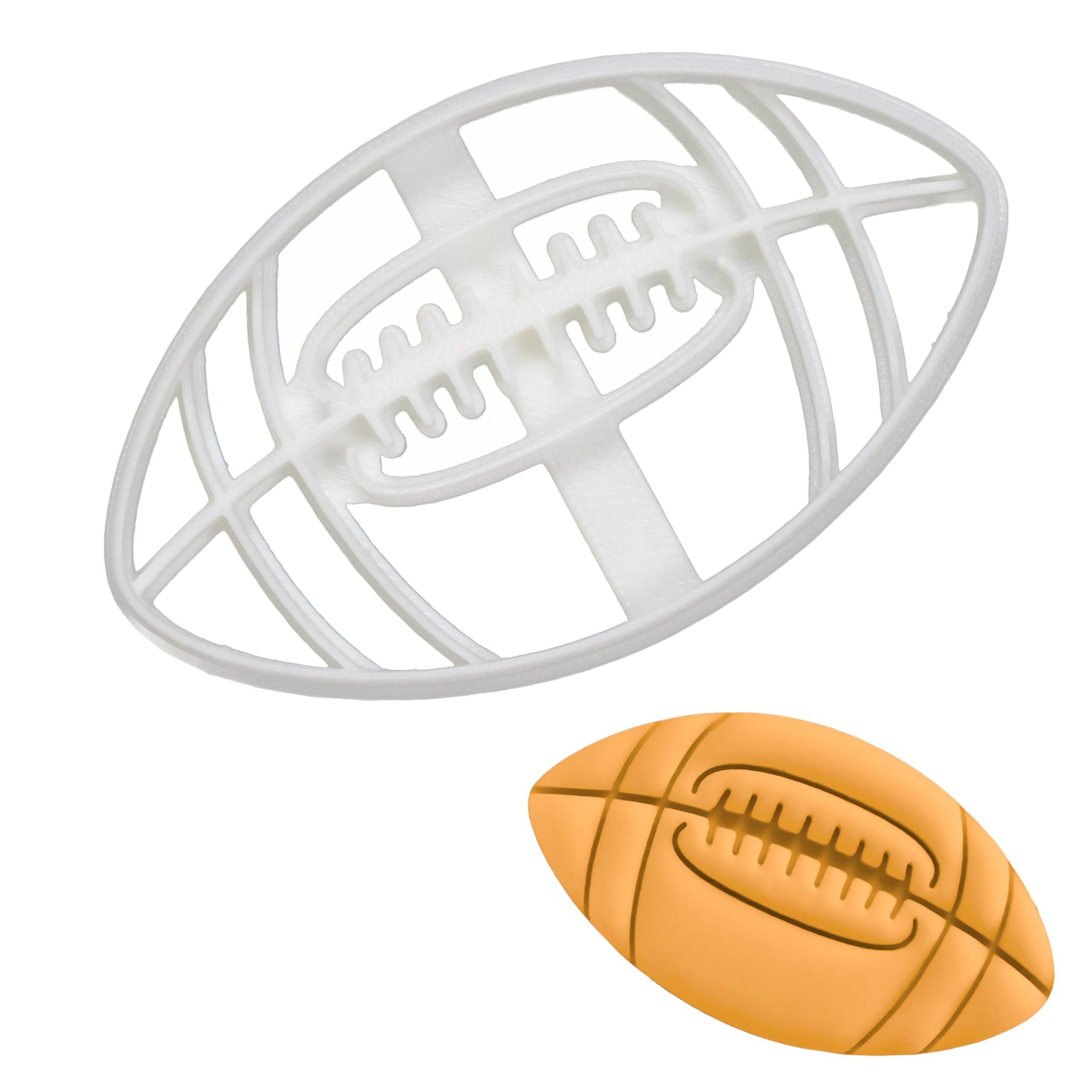 BAKERLOGY American Football Cookie Cutter - Detailed Biscuit Cutter Design for Baking and Crafts, Ideal on Fondant, Dough, Clay