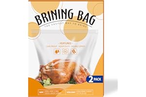 WRAPOK Brine Bags for Turkey, 26"×22", 2 Pack, Holds up 35lb, Thicker Brining Bags with 2 Cotton Strings, Extra Large Brining Bag Fits for Turkey, Chicken, Beef, Fish, Lamb, Pork …