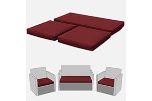 Tounosnt 3 Pack Outdoor Cushion Covers, Patio Cushion Covers Replacement for Outdoor Furniture Fit for 4 Pieces 4-Seater Wicker Rattan Patio Set Chair Couch,36x18x2,18x18x2(Only Cover)