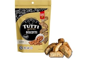 Tutti Gourmet Gluten Free Almond Biscotti, 9.9 oz (283g) Resealable Cookie Bag - Plant Based Vegan and Halal Snacks, Crunchy Italian Cookies for Coffee and Tea