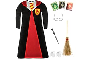 HAEVERAY 8PCS Costume Set for Christmas Elf Doll Clothes and Elf Accessories, Xmas Halloween Cosplay for Elf Dolls, Glasses, Magic robe, Broom, Magic Books, Magic Wand, Fun Elf Photo Prop