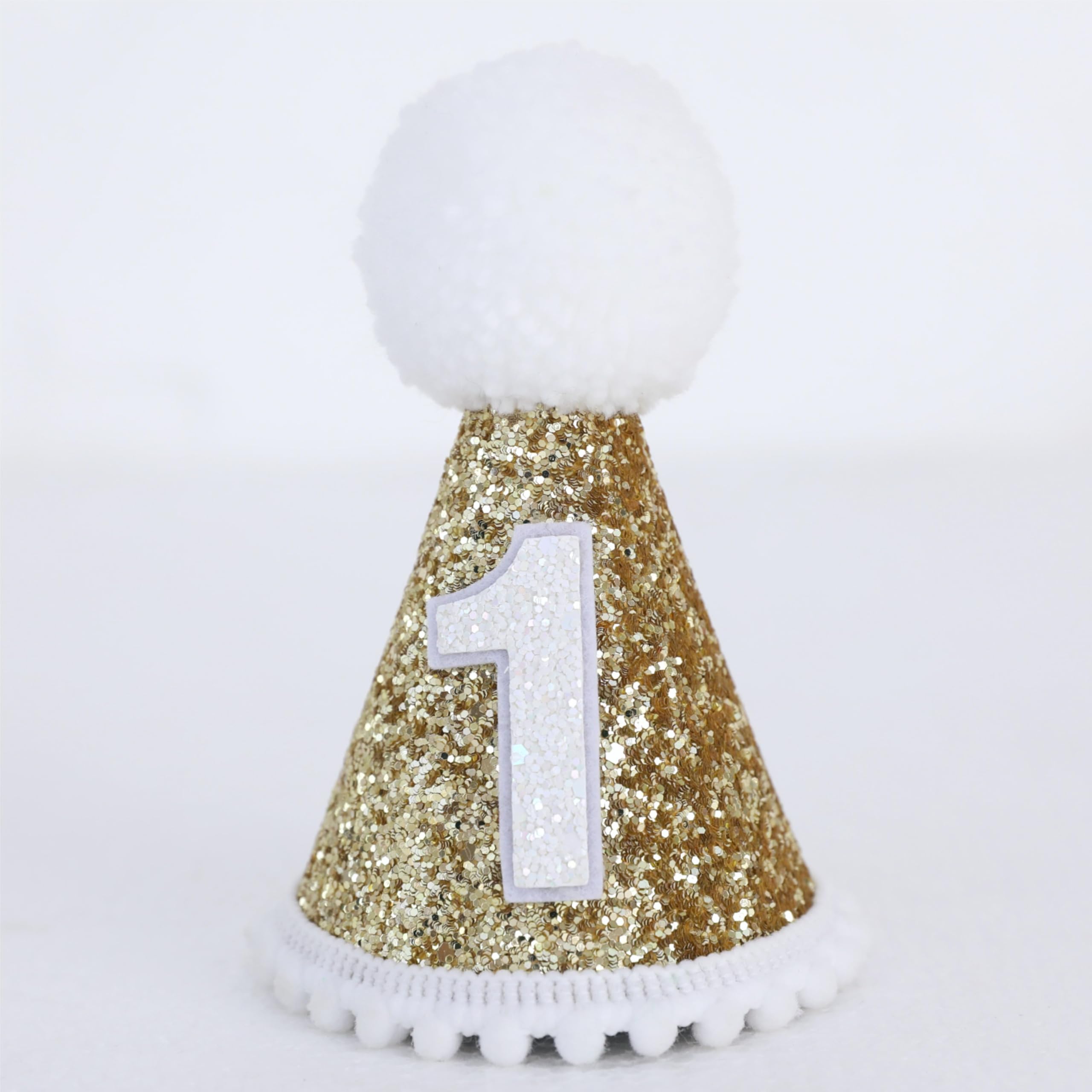 Ereniko Golden Glitter Christmas Party Hat First Birthday Hat 1 Birthday Hat 1st Baby Birthday Hat One Year Old Baby Party Hat Photoshoot Props Photo Props