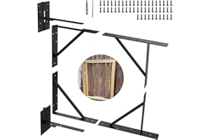 HOMYDOM Gate Corner Brace Bracket, Heavy Duty Adjustable Anti Sag Gate Kit, Gate Hardware for Wooden Fence Gate, Sturdy Solid Iron for Shed Doors, Corral Gates, Driveway Gates, Wood Windows