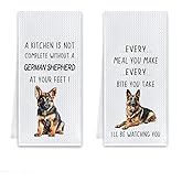 Cilrii German Shepherd Gifts Kitchen Towels, Gifts for German Shepherd Lovers Owners Dish Tea Towels, Funny Dog Decorative Hand Towel for Kitchen, 16x24 Inch Set of 2