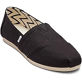 Toms Women's Alpargata Wide Espadrille Loafer Flat, Black Wide Recycled Cotton Canvas, 11