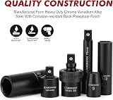 CASOMAN 3/8" Drive Impact Socket Set 49 Pc SAE Metric 6 Point Cr-V Steel Tool view 6