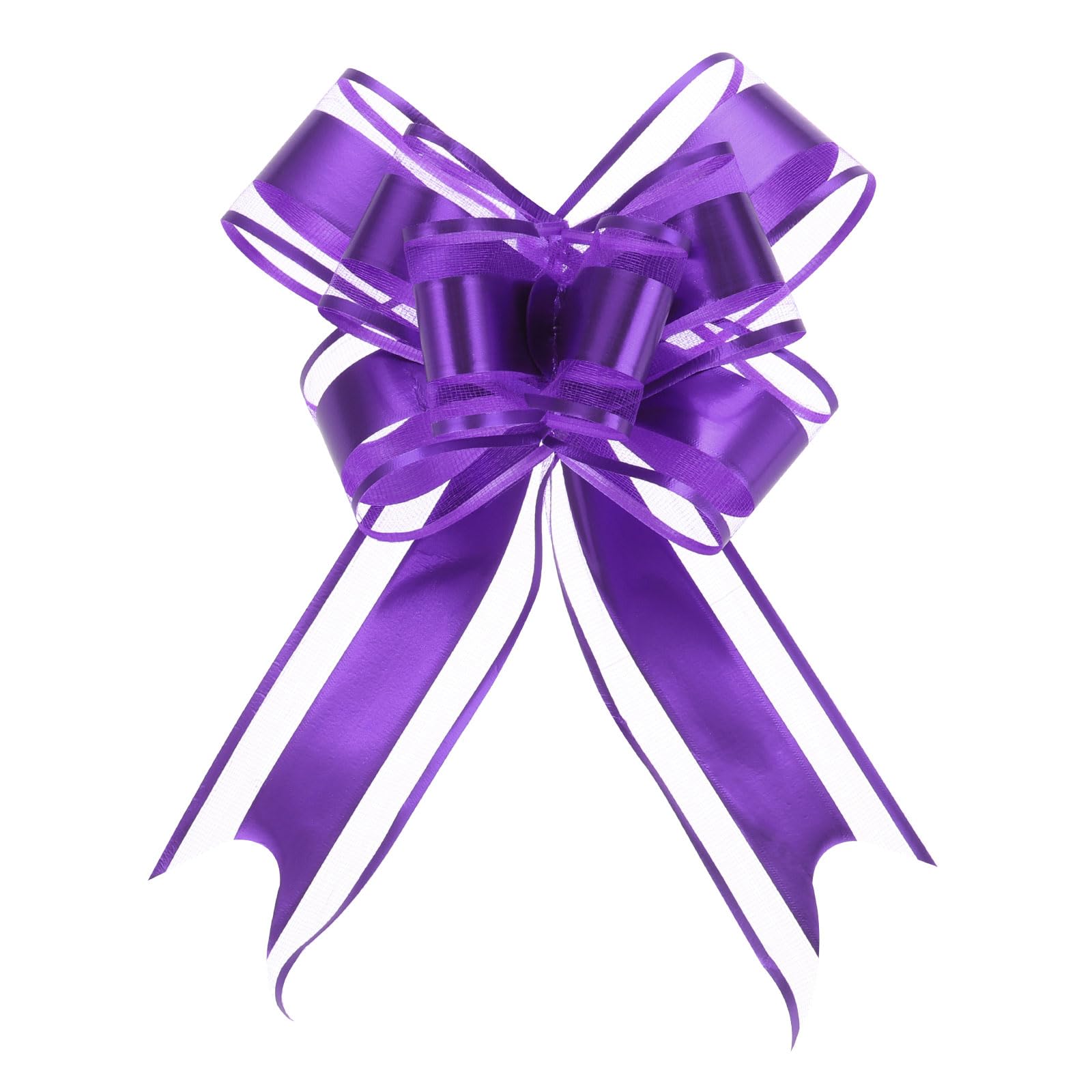 Uxcell 20pcs 8 Inch Giant Large Pull Bow Gift Wrapping Organza Bows Ribbon Purple for Wedding Baskets Presents Christmas — image 1