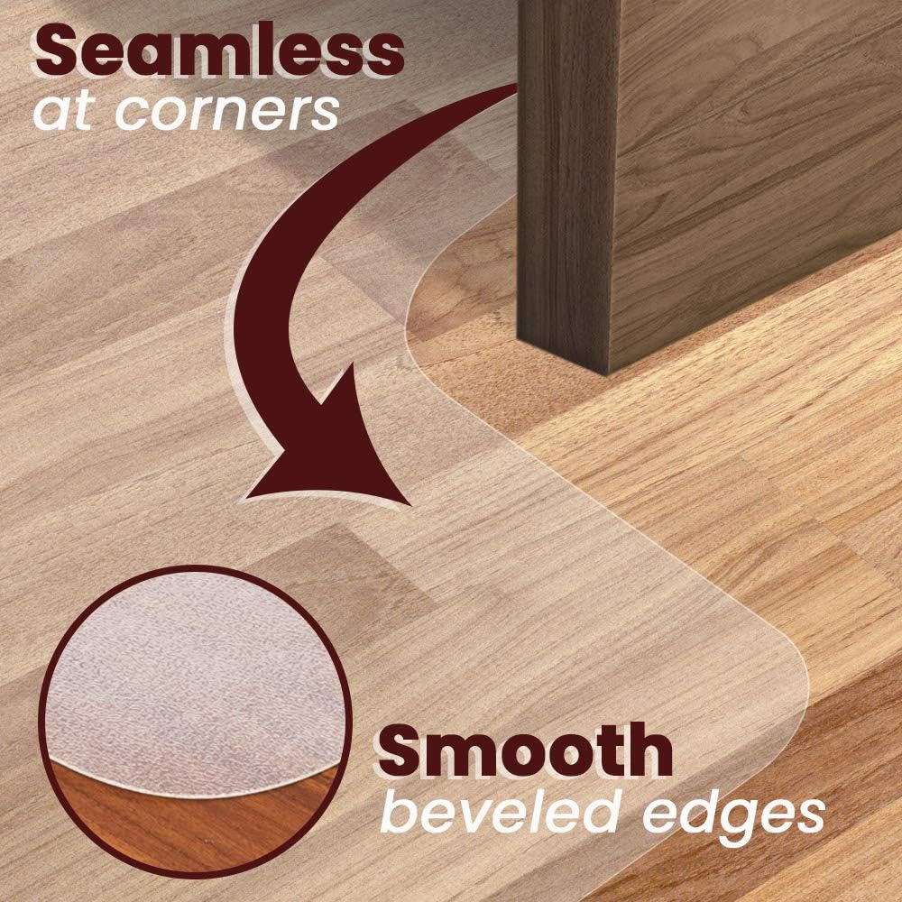 Office Chair Mat for Hardwood Floor,Crystal Clear Floor Protector with Lip,Non-Curve, 47" x 35": Kitchen & Dining