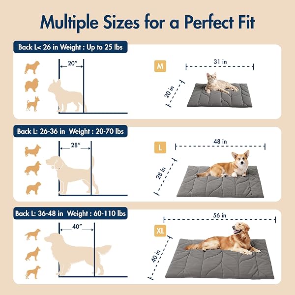 VAGASCAPE DOG PAD (31″X20″) – WATERPROOF MAT & PET BED FOR INDOOR AND OUTDOOR USE, CHEW RESISTANT CORD, MACHINE WASHABLE COVER WITH WHEAT PATTERN QUILTING, FOR CATS AND PETS