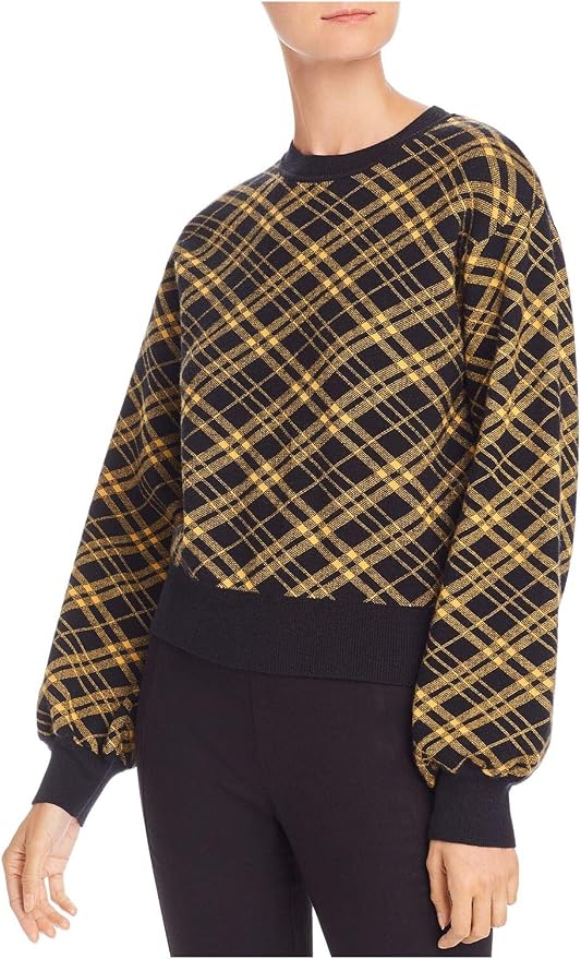 women's yellow crew neck sweater