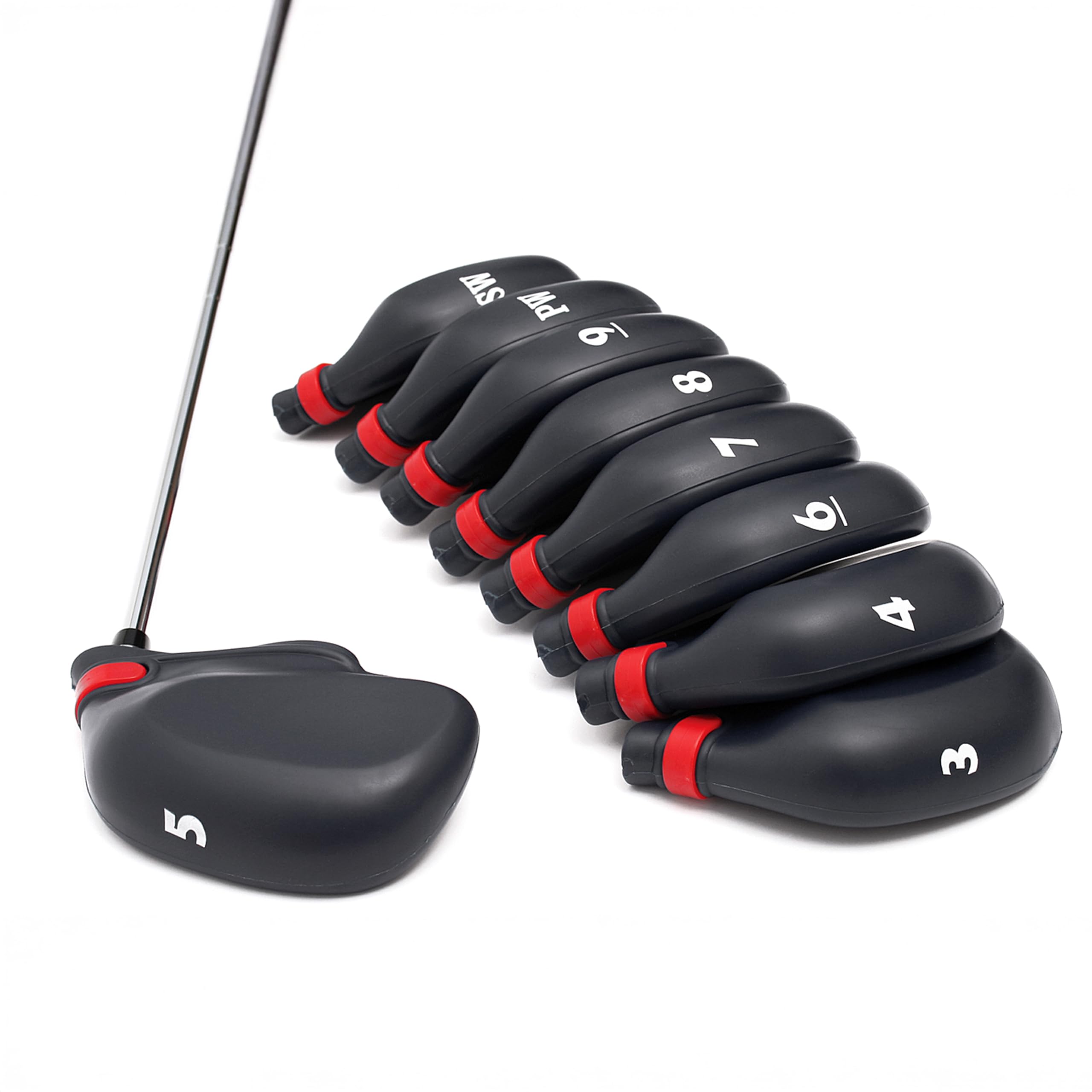 PGA TOUR Golf Club Head Covers - Universal Iron Protection with Lightweight, Durable Design - Secure Shaft Clip & Rubber Tie - Fits Most Standard & Oversized Clubs - Golf Head Covers