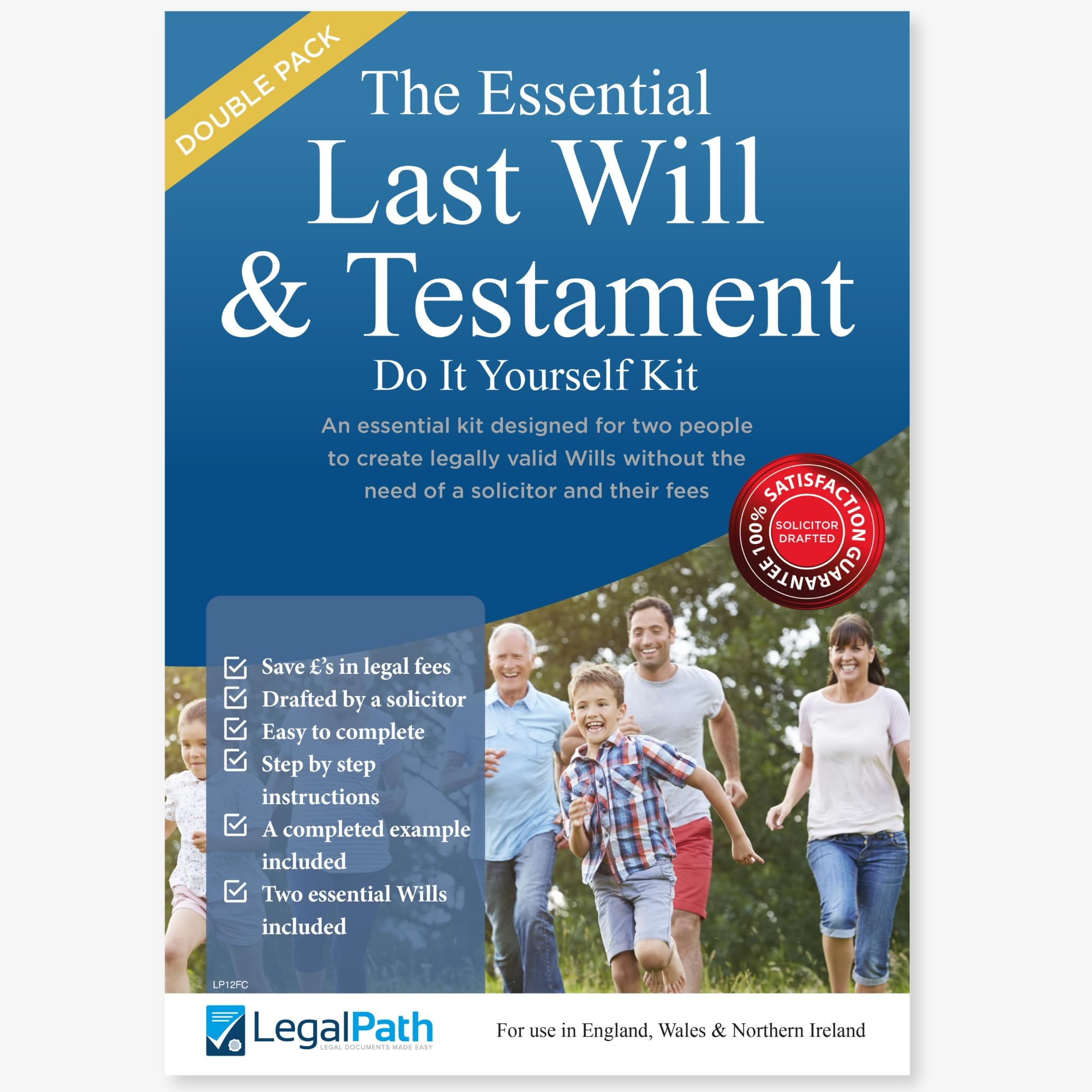 Double Pack Essential Last Will and Testament (DIY Will Kit UK) - Really Simple to Complete & Includes Comprehensive Guide 2025-26 Edition by LegalPath®
