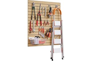 VEVOR Slat Wall Paneling, 4 x 4ft, MDF Garage Slatwall with Modular Design, Natural Slat Wall Easy-to-Install Adjustable Slatwall Panel with Coupling Structure & DIY Cutting, Fit for Storage & Display