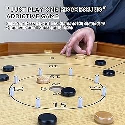 27 Inch Tournament Crokinole Board Game, 2 in 1