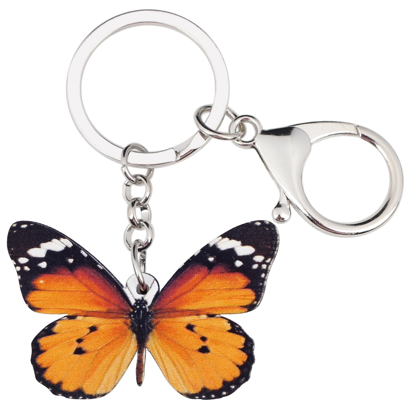 BONSNY Acrylic Floral Butterfly Keychains Key Ring Car Purse Bags INSECT Charms Gifts (Brown) โ image 1
