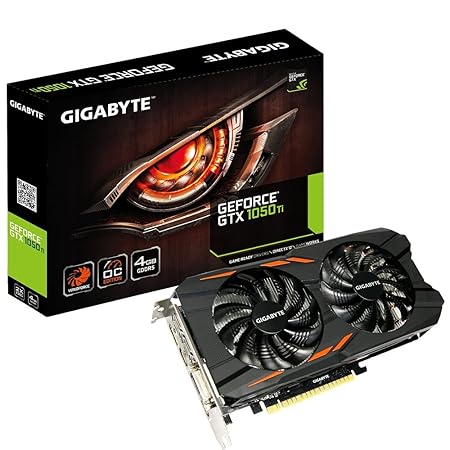 Gigabyte GeForce GTX 1050 Ti GV-N105TWF2OC-4GD 4GB Grafikkarte schwarz