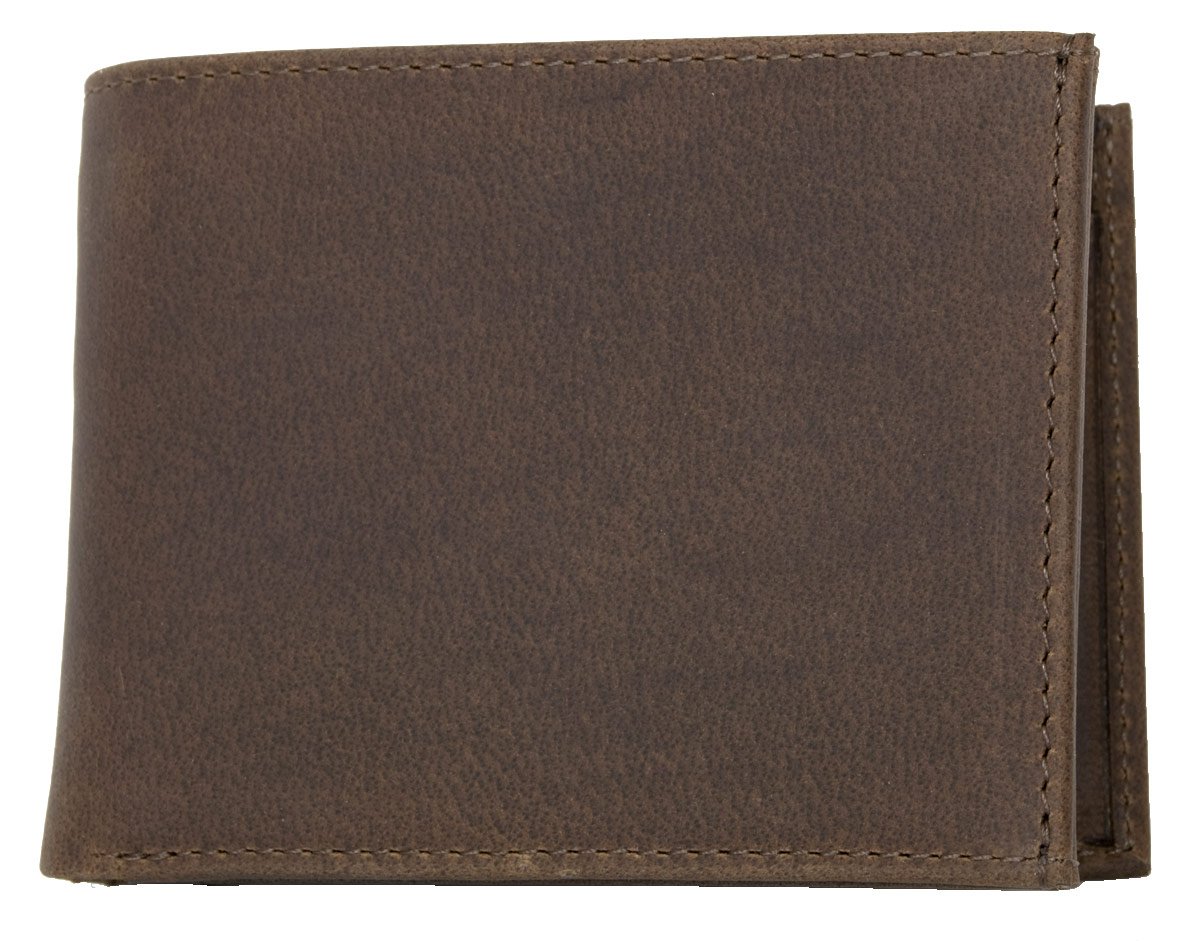 FLW Men's brown strong genuine leather wallet with no logos or markings