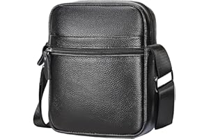 Leathario Genuine Leather Crossbody Bag for Men, Small Messenger Bags, Mens Shoulder Bag, Side Sling Bag for Travel, Work