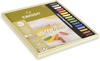 Canson Coffret Pastel Mi Teintes Papier à Dessin 12 Feuilles