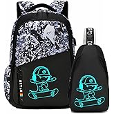 Pawsky School Backpack for Boys, Kids Backpacks Laptop Backpack with USB Charging Port, Lightweight Bookbag for Elementary Middle School Bags Waterproof Travel Backpack
