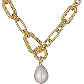 TIMORA Pearl Pendant Twisted Chain Necklace
