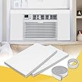 Powrocket Window Air Conditioner Foam Insulated Panel, 17-Inch High x 9-Inch Wide All Season Protection Window AC Side Panels Kit with Air Conditioner Top Seal Strip