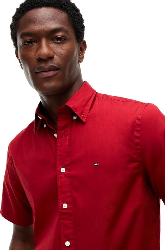 Camisola masculina Flex Poplin Solid Cotton, Vermelha (Regatta Red), M