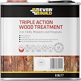 Everbuild LJUN02 Triple Action Wood Treatment Clear 2.5 Litre - Kills, Protects view 1